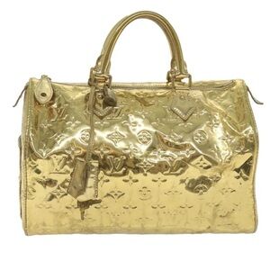 Louis Vuitton Gold Speedy 30 Monogram Mirror